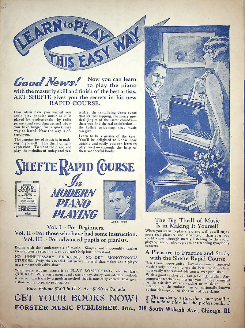 Sheet Music Needin' You Like I Do Cal De Voll Al Cameron Pete Bontsema 1929 3