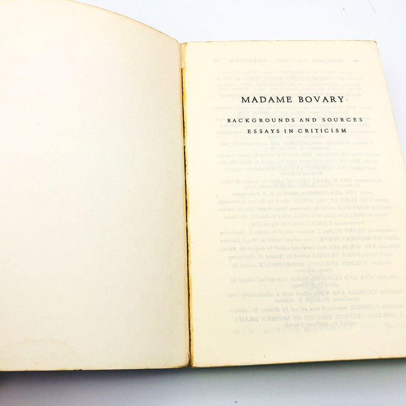 Madame Bovary Paperback Gustave Flaubert 1965 Norton Critical Edition 6