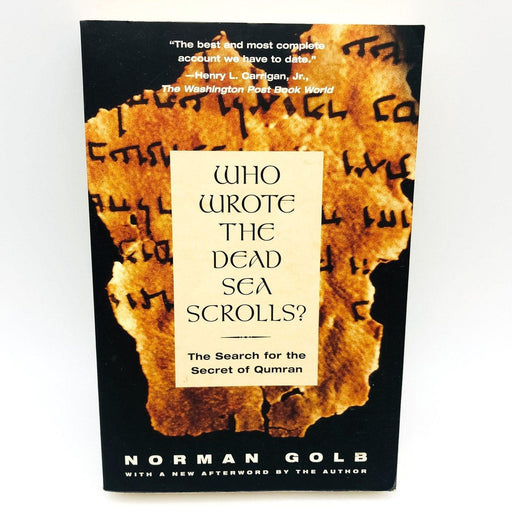 Who Wrote The Dead Sea Scrolls Paperback Norman Golb 1996 Judaism History Bible 1