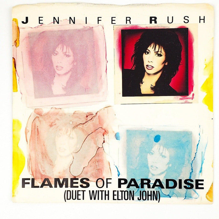 Jennifer Rush Flames of Paradise w/ Elton John Record 45 Single 15-08471 1987 1