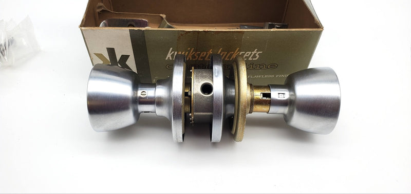 Kwikset Entry Door Knob Satin Chrome US26D Vista 508VDC Locking Keyed NOS 4