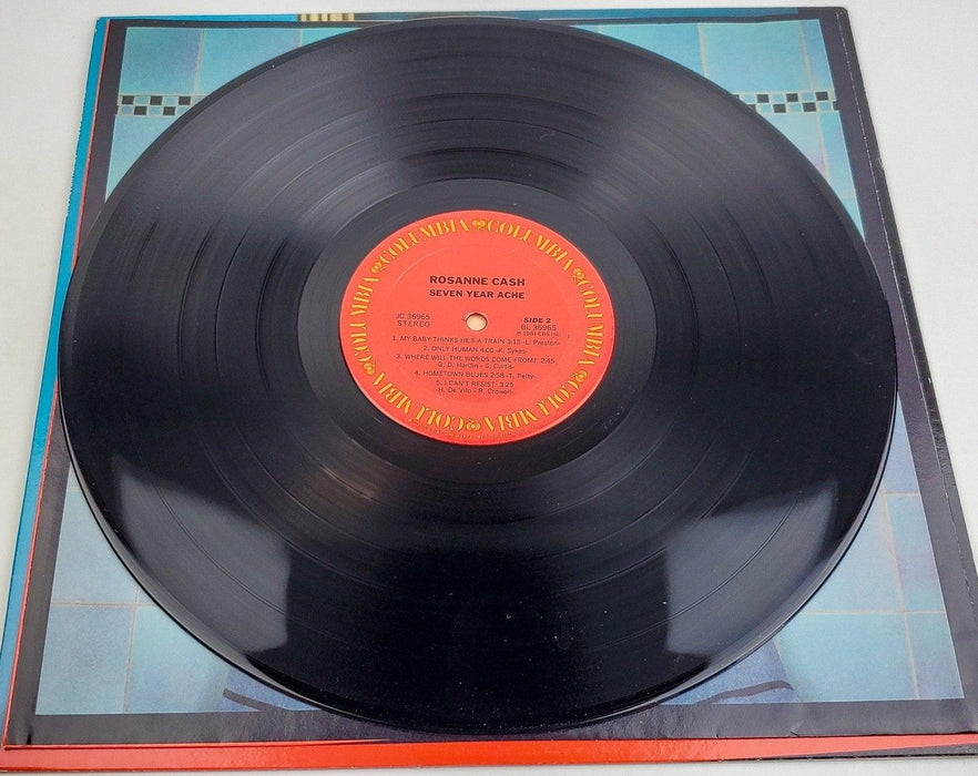 Rosanne Cash Seven Year Ache 33 RPM LP Record Columbia 1981 w/ Picture Sleeve 7