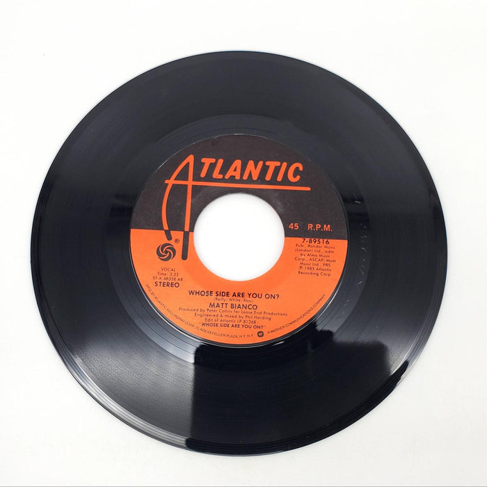 Matt Bianco Whose Side Are You On? Single Record Atlantic Records 1985 7-89516 3