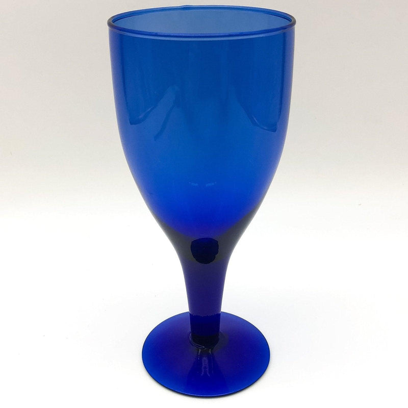 Vintage Cobalt Blue Wine Glass Crystal Goblet Footed 8.5" Hand Blown Mexico 1
