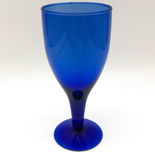 Vintage Cobalt Blue Wine Glass Crystal Goblet Footed 8.5" Hand Blown Mexico 1