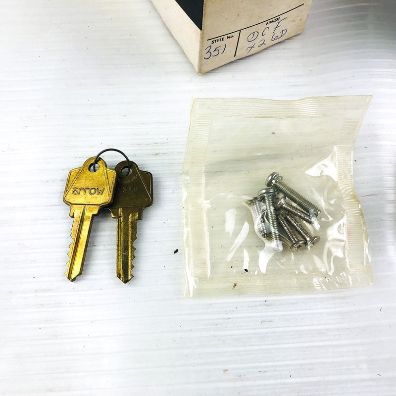 Arrow 351 Panic Proof Door Knob Lockset Keyed DCF X26D Satin Chrome Cylinder 8