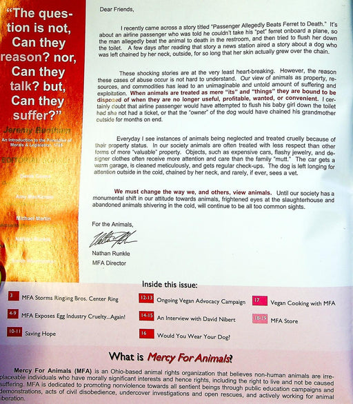 Outrage Newsletter 2003 # 6 MFA Exposes Egg Industry Cruelty 2