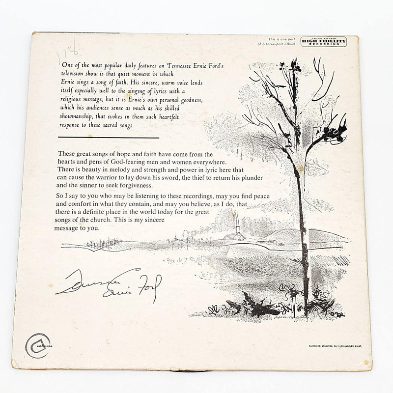 Tennessee Ernie Ford Hymns Part 3 45 RPM EP Record Capitol 1956 EAP 3-756 2