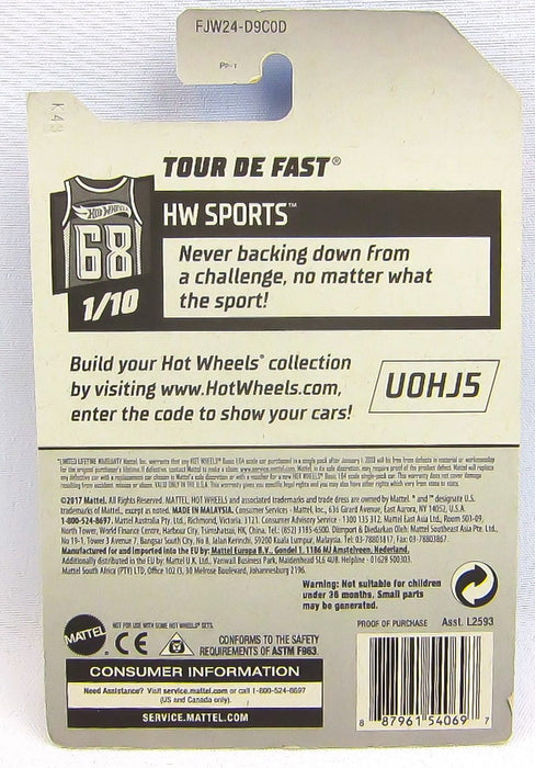 Hot Wheels HW Sports Tee'd Off 2 Red and Blue Tour De Fast Qty 3 NEW Diecast Car 12