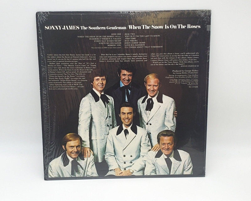 Sonny James When The Snow Is On The Roses 33 RPM LP Record Columbia 1972 2