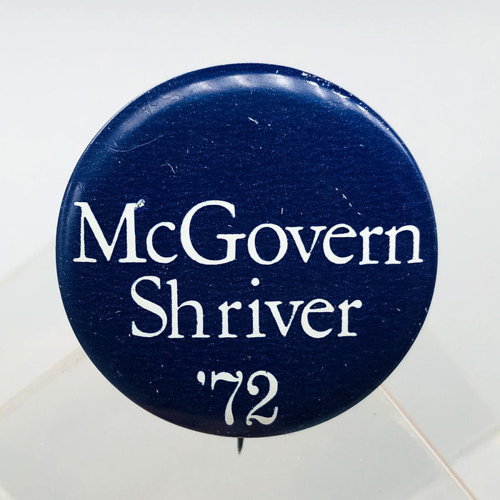 McGovern Shriver Political Button Pin 1.25" Presidential Campaign 1972 Blue 3