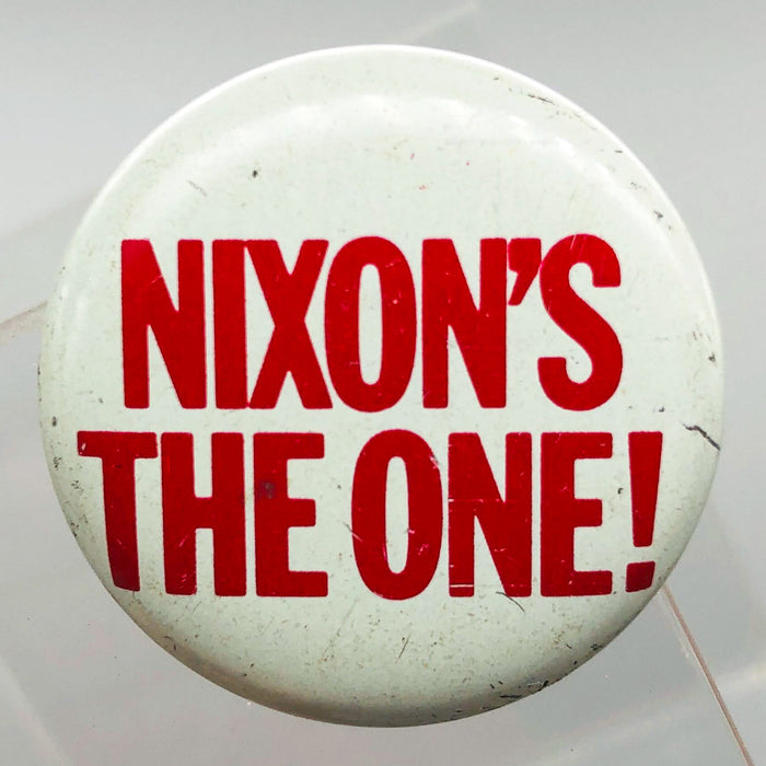 Nixon's The One Button 1" Pinback Presidential Political Campaign Red White 6