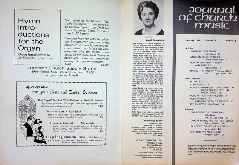 Journal of Church Music Magazine Feb 1969 Holy Spirit Source of Gladness JS Bach 4