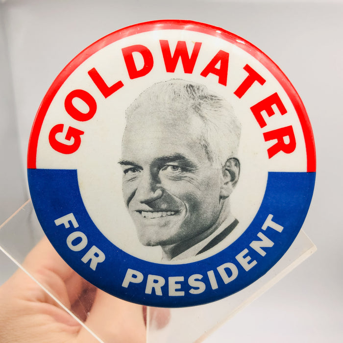 Barry Goldwater For President Button Pin 3.25" Political Campaign Union Made 4