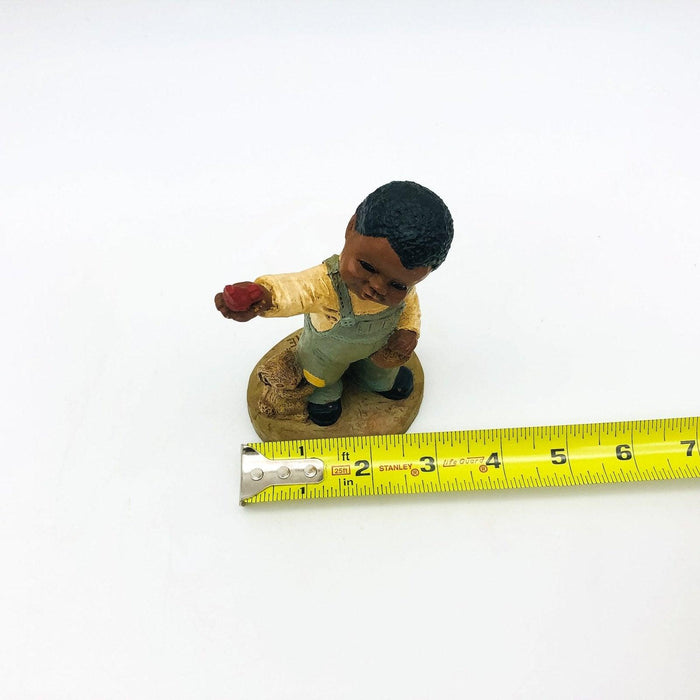 All Gods Children Figurine Willie 1988 African American Boy Holding Red Bird COA 10