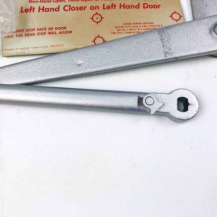 LCN Size B C Potbelly Closer Arm PAR HO LH ALUM Parallel Mount Hold Open Left