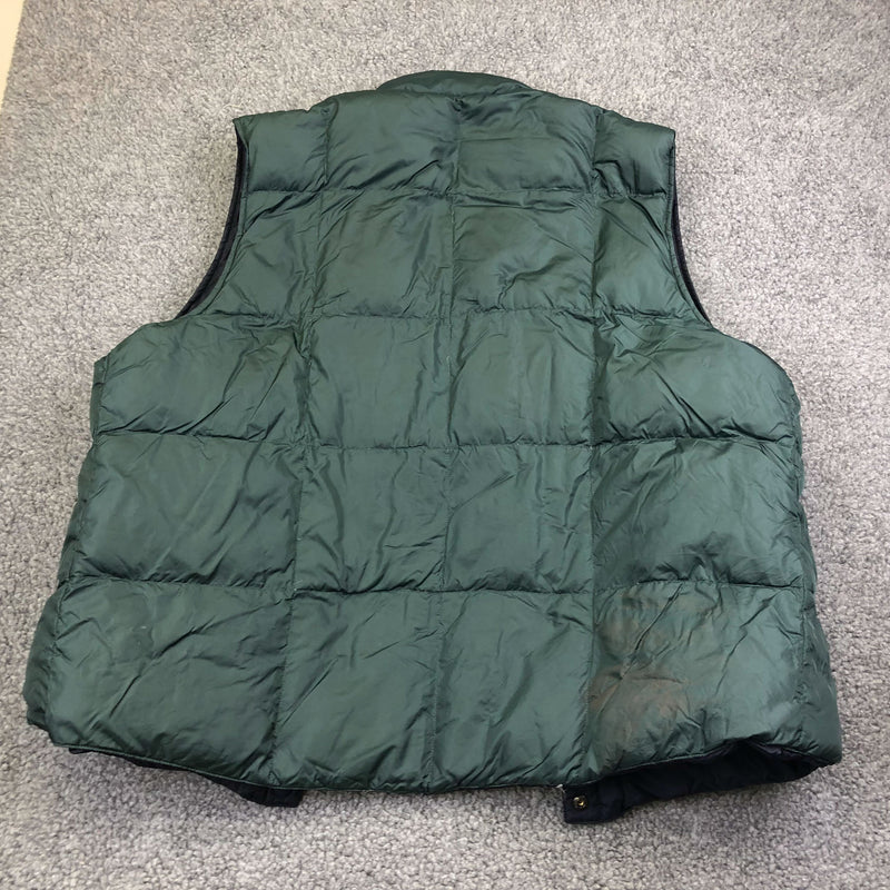 Puffer Vest Mens Large Reverseable Green Blue Pockets Branded Selman and Company