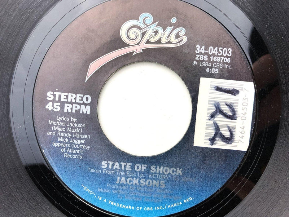 Jacksons 45 RPM 7" Single State of Shock / Your Ways Michael Jackson Lead 1980 3