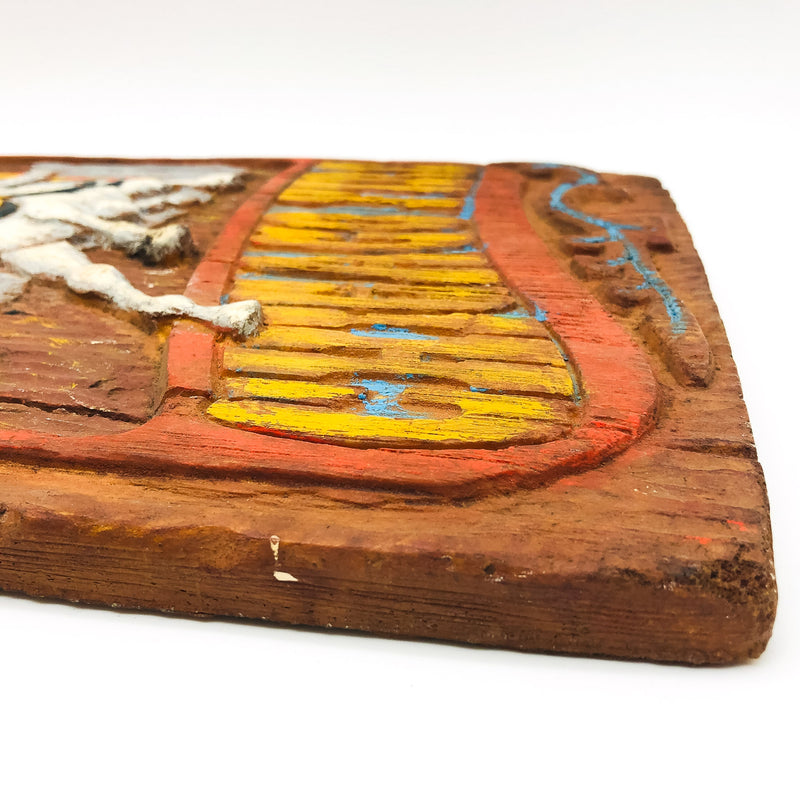 1871 Chicago Fire Wall Plaque Raised Panel Folk Art Faux Wood 20x11 Hand Painted