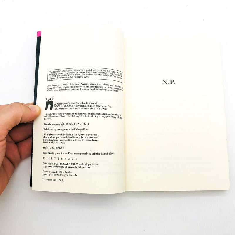 N. P. Trade Paperback Banana Yoshimoto 1995 Suicide Japanese Author 1st Trade 8