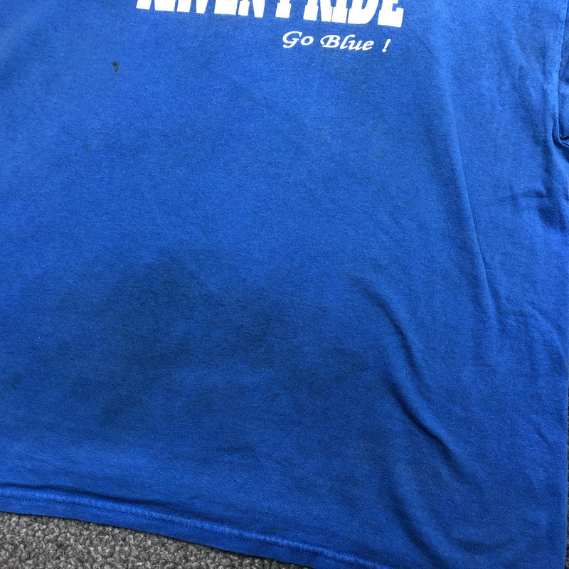 Vintage Ravenna Ohio T Shirt XL Gildan Blue Cotton Raven Pride Fear The Claw