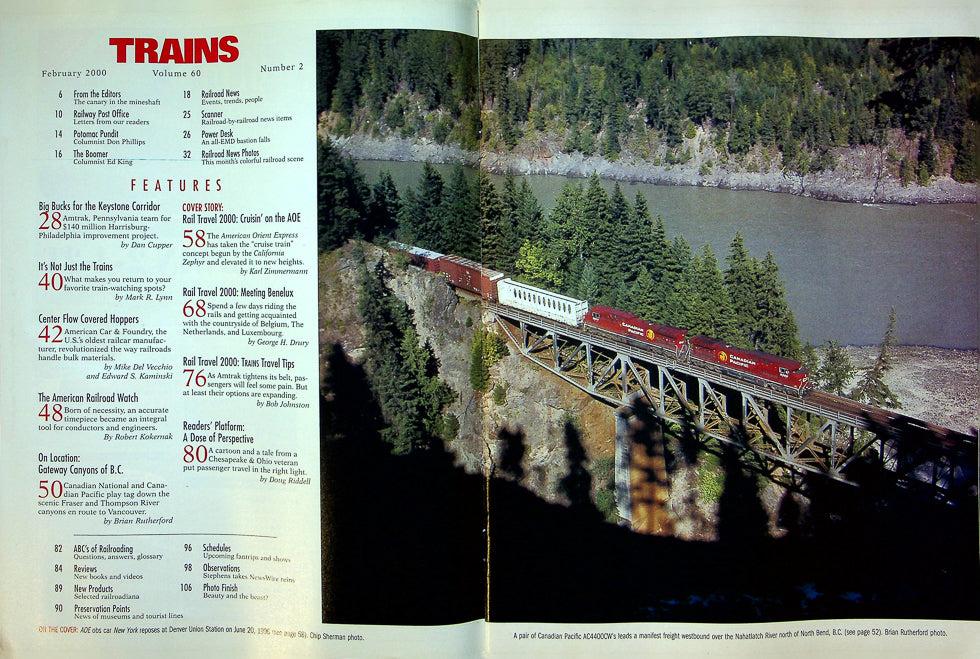 Trains Magazine February 2000 Vol 60 No 2 America's Premier Cruise Train