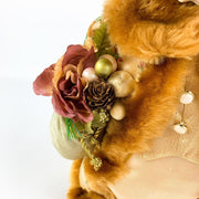 Main Joy Limited Santa Claus 12" Tree Topper Christmas Fur Rose Gold Elegant 6