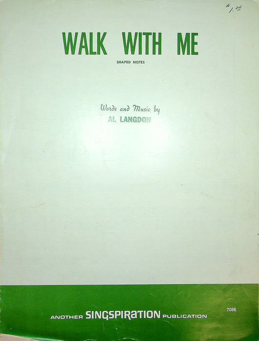 Sheet Music Walk With Me Al Langdon Harry Slaughter 1963 Religious Christian 1