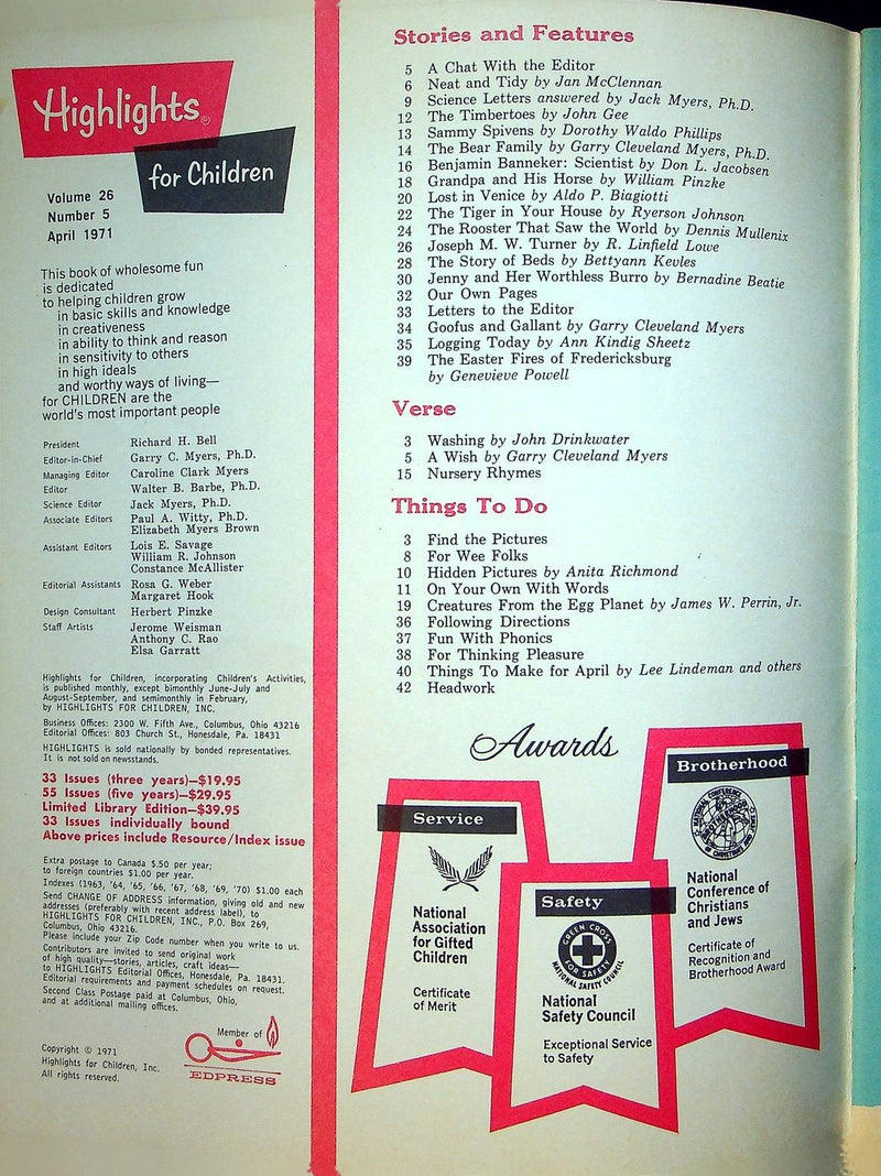 Highlights for Children April 1971 Vol 26 No 5 Monthly Book 2