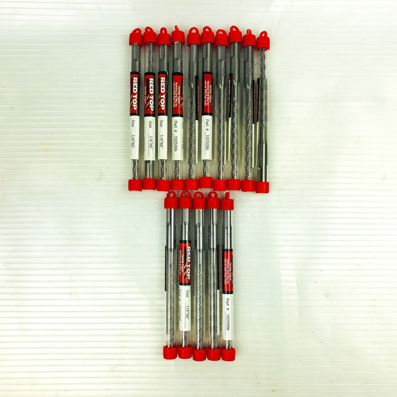 15pk Rotary Hammer Drill Bit 1/4"x6" SDS Plus Carbide Tipped 3.75" LOC Concrete