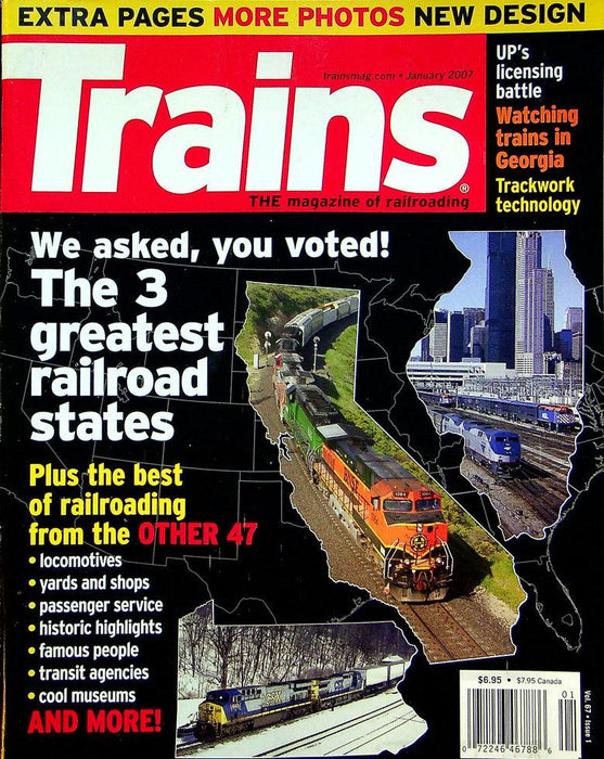 Trains Magazine January 2007 Vol 67 No 1 3 Greatest Railroad States