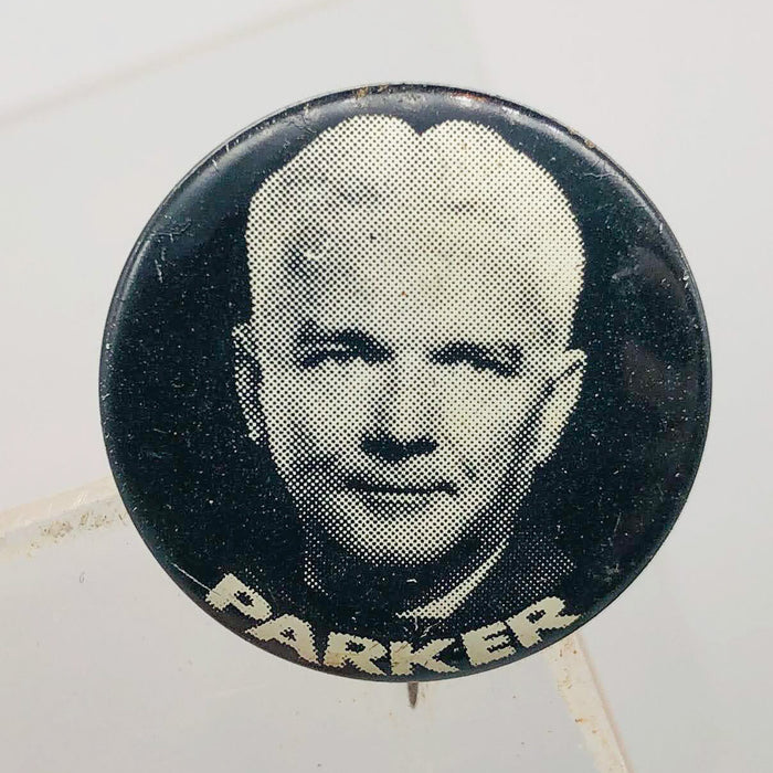 Parker Political Campaign Button Pin .875" Lithographers Union Label Vintage 9