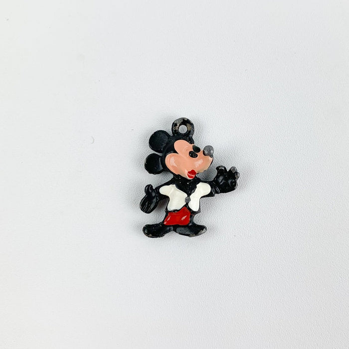 Vintage Painted Lead Mickey Mouse Charm Pendent for Necklace Bracelet - 1" 4
