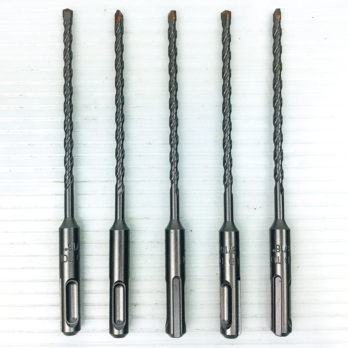 5pk Hammer Drill Bits 3/16"x6" SDS Plus 3.5" LOC Carbide Tip Rotary Concrete