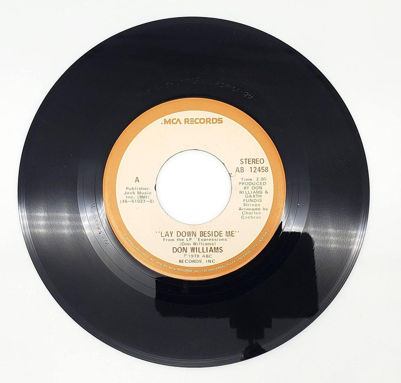 Don Williams Lay Down Beside Me 45 RPM Single Record MCA Records 1978 AB-12458 1