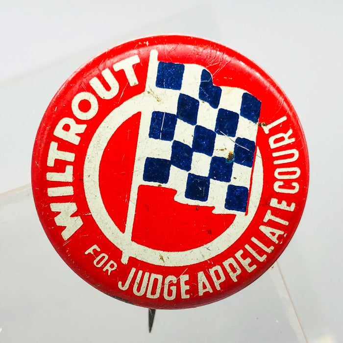 Wiltrout For Judge Appellate Court Button Pin 1" Indiana Political Campaign Red