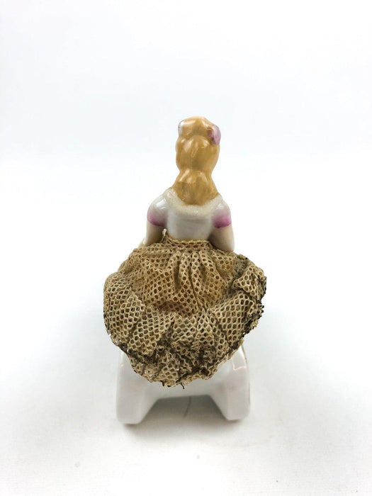 Occupied Japan Figurine Andrea Cherubs Angels Shoe Planter Flower Girl Hard Lace 5