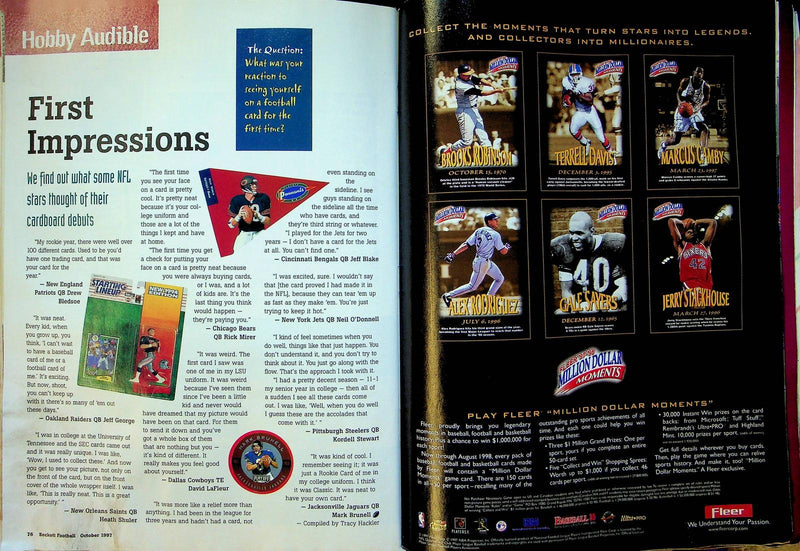 Beckett Football Magazine October 1997 # 91 Troy Aikman Kerry Collins Tony Davis 3