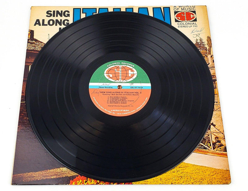 New Sing Along in Italian Vol 5 Record 33 RPM LP COL-ST-792 Colonial 6