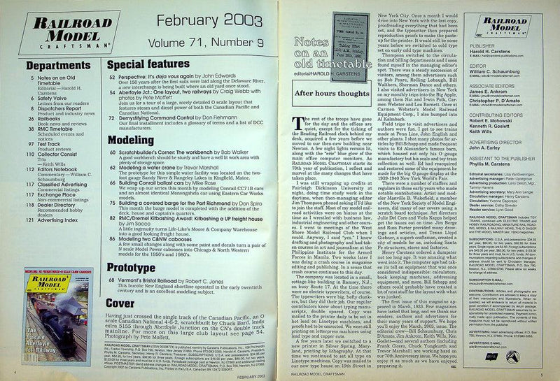 Railroad Model Craftsman Magazine February 2003 Aberfoyle Railway CLEAN