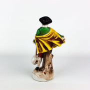 Occupied Japan Colonial Victorian Man w/ Cape & Instrument 6 Inches 3