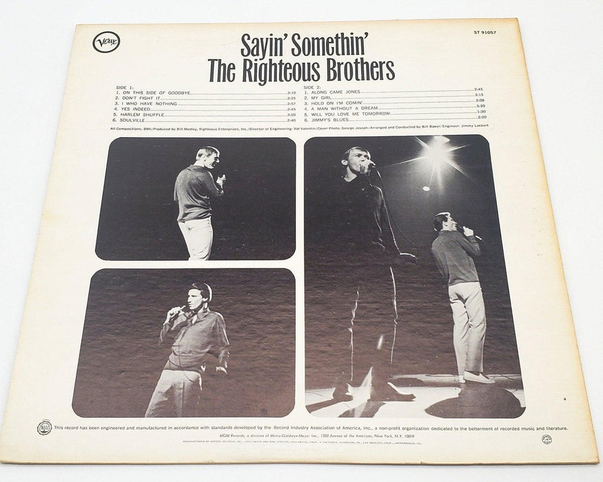 The Righteous Brothers Sayin' Somethin' 33 RPM LP Record Verve Records 1967 2