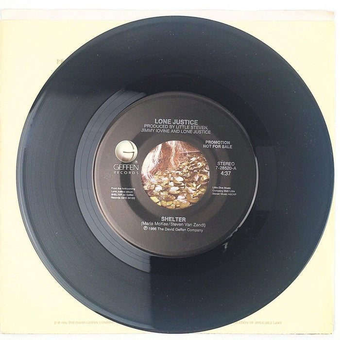 Lone Justice Shelter Record 45 RPM Single 7-28520 Geffen 1986 Promo 4