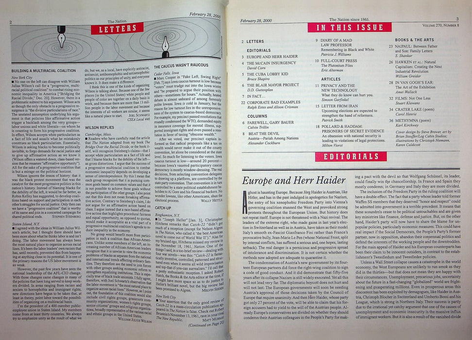 The Nation Magazine Feb 28 2000 The Plutonium Files Austria Paria Among Nations