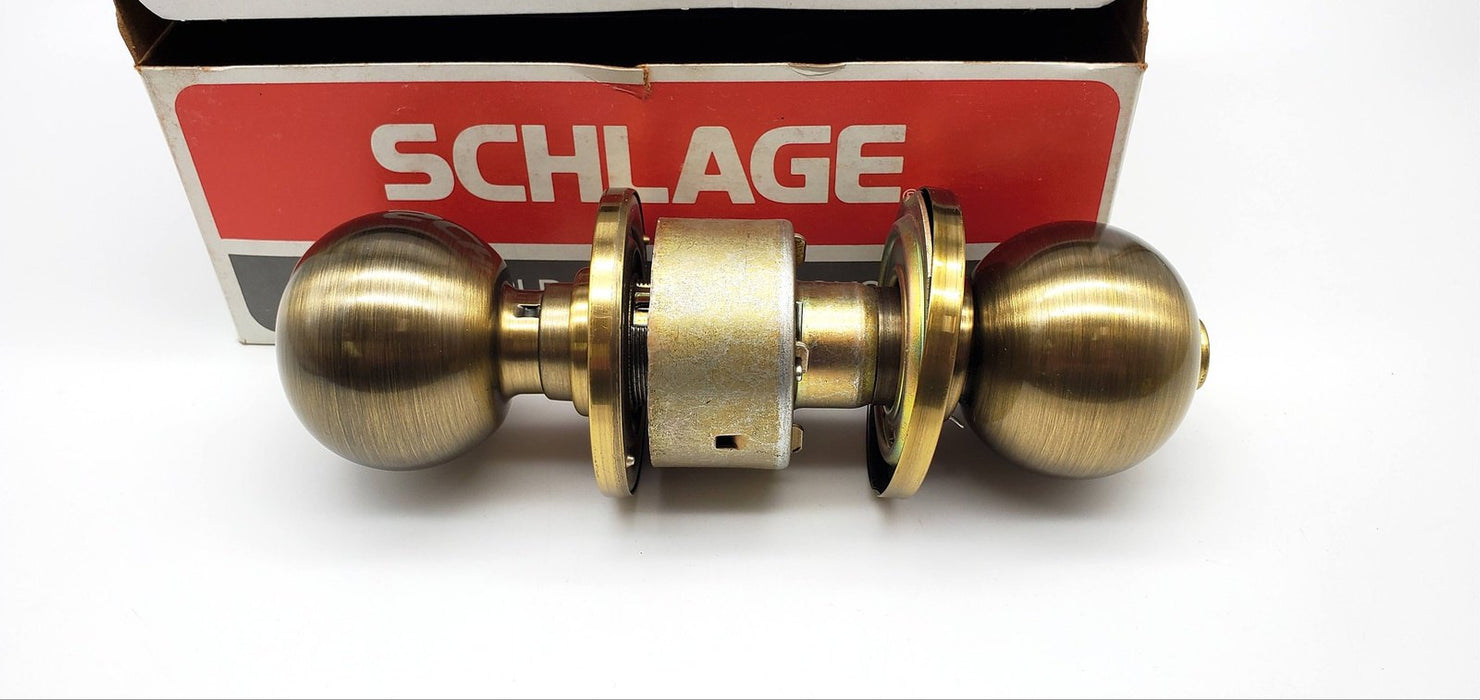 Schlage Door Knob Privacy Locking Latch Antique Brass A40S 609 Orb NO LATCH BOX 4