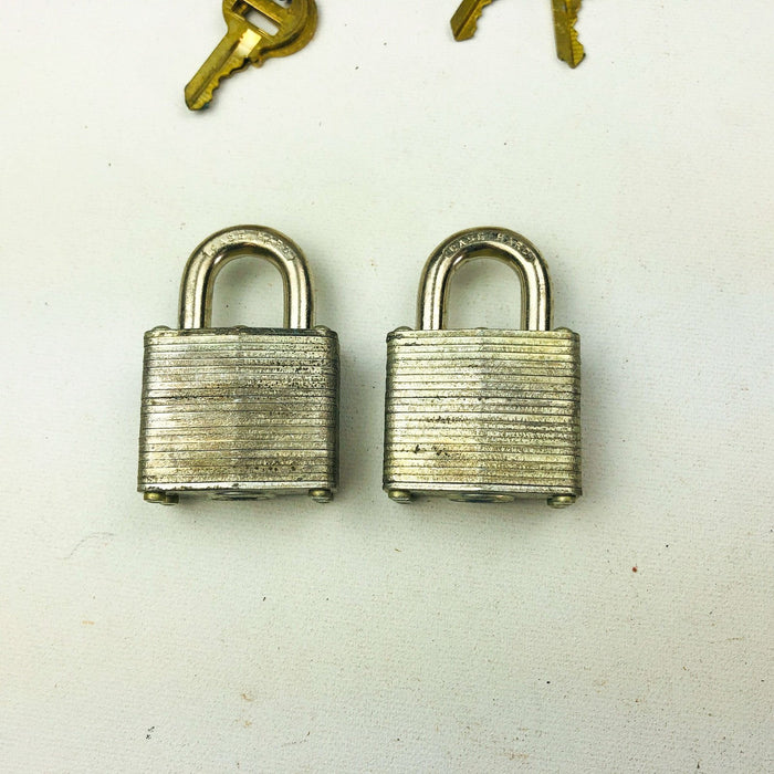 2ct Vintage No 3 Master Lock Padlock 1-1/8" Shackle New NOS Keyed Alike 3924 11