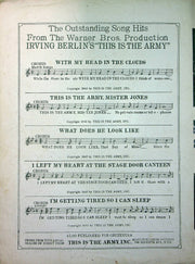 This Is The Army Sheet Music Irving Berlins With My Head In The Clouds 1942 WW2 3