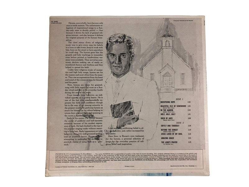 Pat Boone The Favorite Hymns of Pat Boone Record 33 RPM LP SPC-3145 Pickwick 3