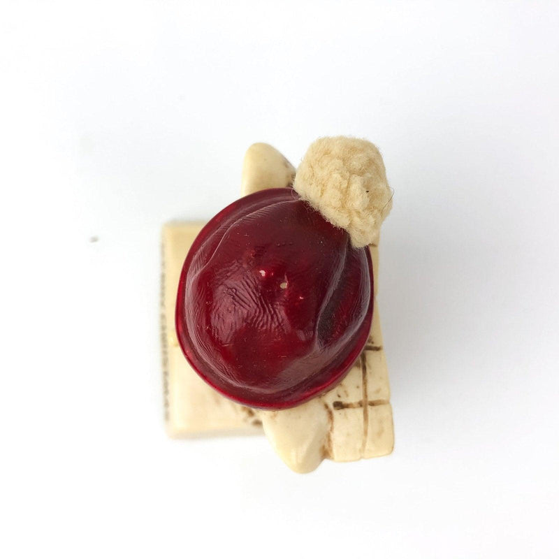 Merry Christmas Mouse Figurine Statue Bright Red Hat Russ Berrie 1969 7