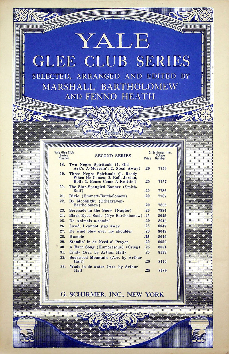 Sheet Music Yale Glee Club Series Jerusalem Morning 1934 M Bartholomew A Capella 3